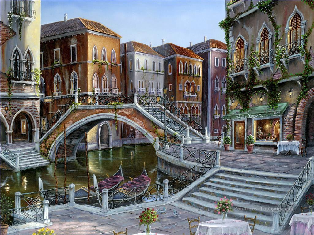 Paysage urbain romantique de Venise Peintures à l'huile